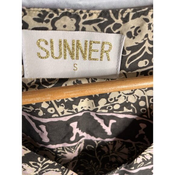 SUNNER Women's Brown Silk Dolman Floral Boho Blouse Size Small - Picture 3 of 5